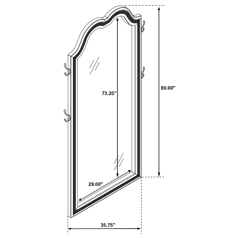 Pemberly Row Wood Full Length LED Floor Mirror in Silver Oak