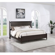 Pemberly Row Mid-Century Wood Queen Poster Panel Bed in Brown