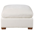 Pemberly Row Transitional Fabric Upholstered Ottoman in Ivory