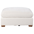 Pemberly Row Transitional Fabric Upholstered Ottoman in Ivory