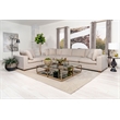 Pemberly Row Transitional Fabric Upholstered Ottoman in Ivory