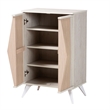 Pemberly Row Light Gray and Brown Wood 2-Door Storage Cabinet