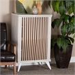 Pemberly Row Light Gray and Brown Wood 2-Door Storage Cabinet