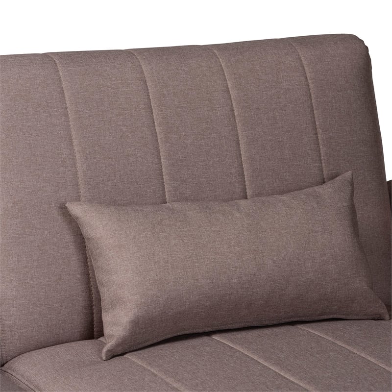 Pemberly Row Clay Fabric Upholstered Convertible Sleeper Sofa