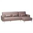 Pemberly Row Clay Fabric Upholstered Convertible Sleeper Sofa