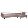 Pemberly Row Clay Fabric Upholstered Convertible Sleeper Sofa