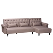 Pemberly Row Clay Fabric Upholstered Convertible Sleeper Sofa
