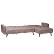 Pemberly Row Clay Fabric Upholstered Convertible Sleeper Sofa
