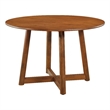 Pemberly Row Mid-Century Round Solid Wood Dining Table Walnut