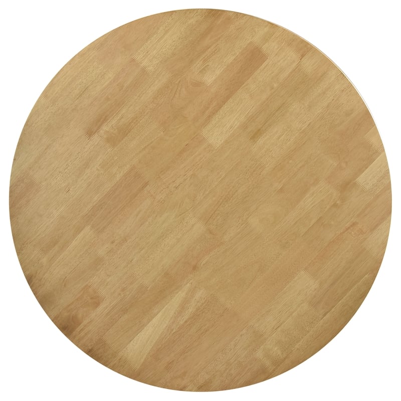 Pemberly Row 5-piece Round Solid Wood Dining Set Light Walnut