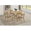Pemberly Row 5-piece Round Solid Wood Dining Set Light Walnut