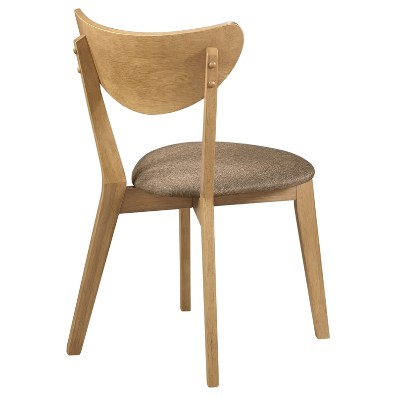 Pemberly Row Wood Dining Side Chair in Light Walnut and Brown