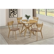 Pemberly Row Wood Dining Side Chair in Light Walnut and Brown