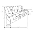 Pemberly Row Faux Leather Upholstered Motion Reclining Sofa Black
