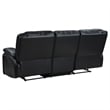 Pemberly Row Faux Leather Upholstered Motion Reclining Sofa Black