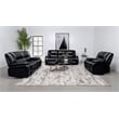 Pemberly Row Faux Leather Upholstered Motion Reclining Sofa Black