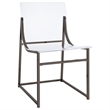 Pemberly Row Acrylic Side Chair Metal Base Clear and Black Nickel