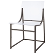 Pemberly Row Acrylic Side Chair Metal Base Clear and Black Nickel