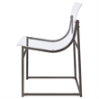 Pemberly Row Acrylic Side Chair Metal Base Clear and Black Nickel
