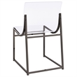 Pemberly Row Acrylic Side Chair Metal Base Clear and Black Nickel