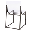 Pemberly Row Acrylic Side Chair Metal Base Clear and Black Nickel