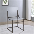Pemberly Row Acrylic Side Chair Metal Base Clear and Black Nickel