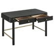 Pemberly Row Coastal 2-drawer Wood Vanity Desk Makeup Table Black