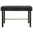 Pemberly Row Coastal 2-drawer Wood Vanity Desk Makeup Table Black
