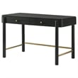 Pemberly Row Coastal 2-drawer Wood Vanity Desk Makeup Table Black