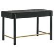 Pemberly Row Coastal 2-drawer Wood Vanity Desk Makeup Table Black