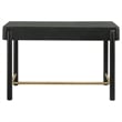 Pemberly Row Coastal 2-drawer Wood Vanity Desk Makeup Table Black
