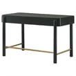 Pemberly Row Coastal 2-drawer Wood Vanity Desk Makeup Table Black