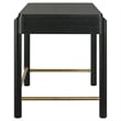 Pemberly Row Coastal 2-drawer Wood Vanity Desk Makeup Table Black