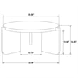 Pemberly Row Modern Round Solid Wood 3 Legs Coffee Table in Black