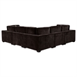 Pemberly Row 5-piece Fabric Modular Sectional Sofa Dark Chocolate