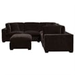 Pemberly Row 6-piece Fabric Modular Sectional Sofa Dark Chocolate