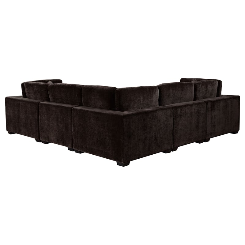 Pemberly Row 6-piece Fabric Modular Sectional Sofa Dark Chocolate