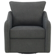 Pemberly Row Fabric Upholstered Swivel Glider Chair Charcoal Gray