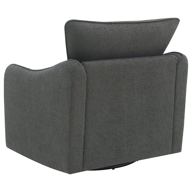 Pemberly Row Fabric Upholstered Swivel Glider Chair Charcoal Gray