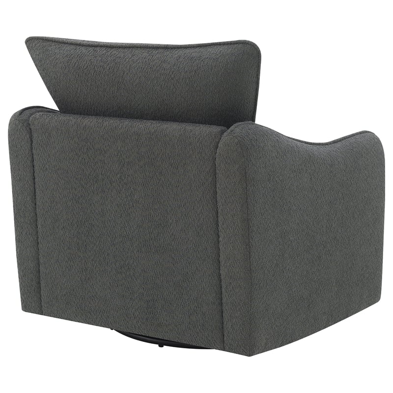 Pemberly Row Fabric Upholstered Swivel Glider Chair Charcoal Gray