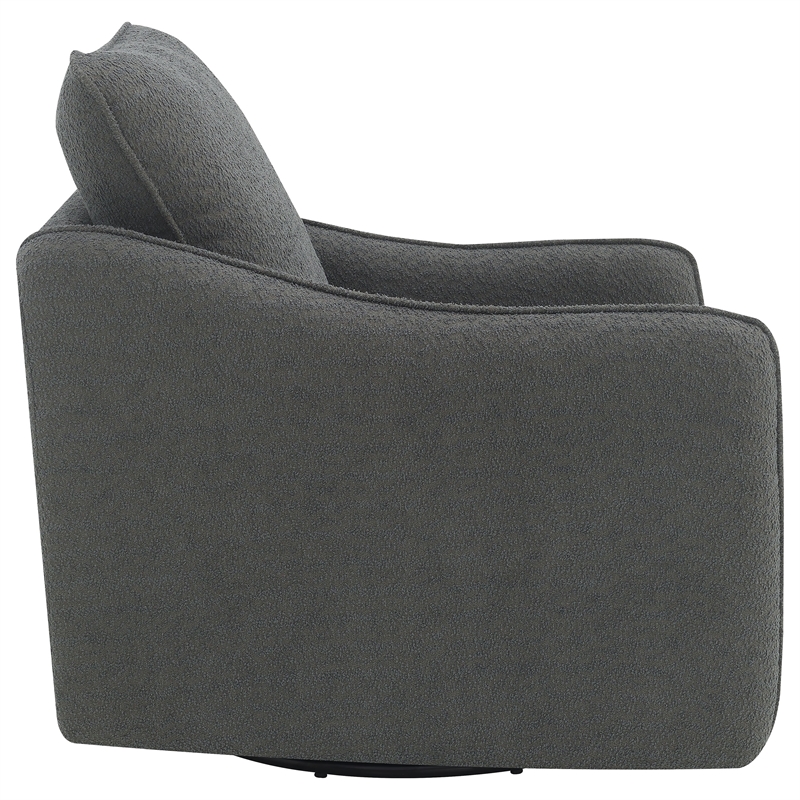 Pemberly Row Fabric Upholstered Swivel Glider Chair Charcoal Gray