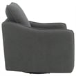 Pemberly Row Fabric Upholstered Swivel Glider Chair Charcoal Gray