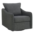 Pemberly Row Fabric Upholstered Swivel Glider Chair Charcoal Gray