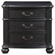Pemberly Row Traditional 3-drawer Wood Nightstand Bedside Table Black