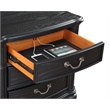 Pemberly Row Traditional 3-drawer Wood Nightstand Bedside Table Black