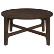 Pemberly Row Transitional Round Solid Wood Coffee Table in Dark Brown