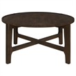 Pemberly Row Transitional Round Solid Wood Coffee Table in Dark Brown
