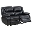 Pemberly Row Faux Leather Upholstered Motion Reclining Loveseat Black