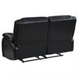 Pemberly Row Faux Leather Upholstered Motion Reclining Loveseat Black
