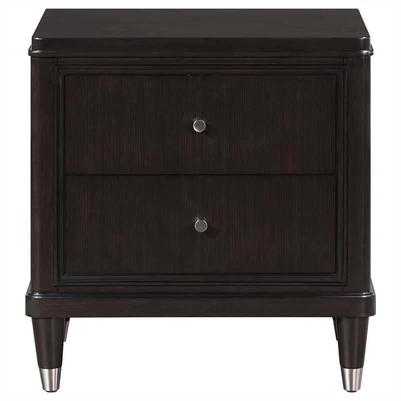 Pemberly Row Mid-Century 2-drawer Wood Nightstand Bedside Table Brown